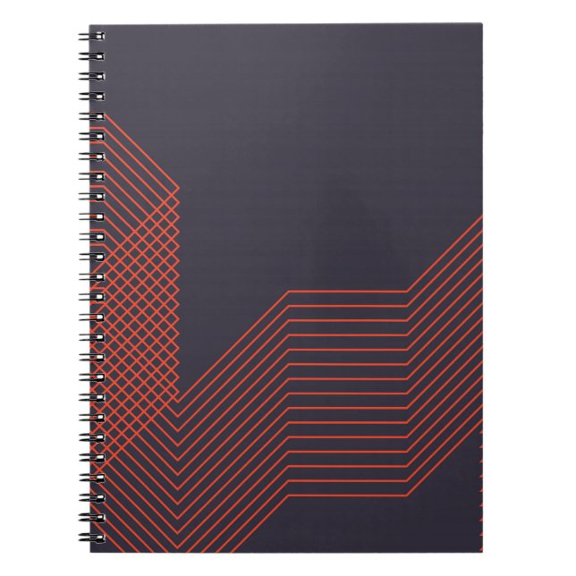 Orange cool  simple trendy decorative illustration notebook (Front)