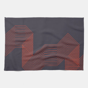 Orange cool simple trendy decorative illustration tea towel
