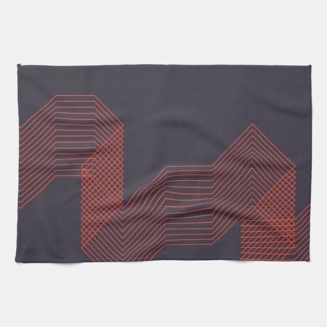 Orange cool  simple trendy decorative illustration tea towel (Horizontal)
