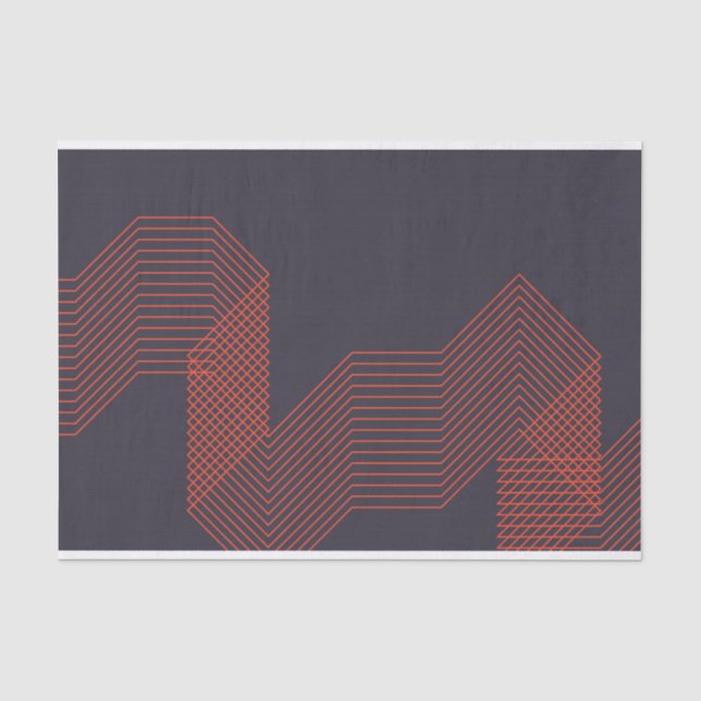 Orange cool  simple trendy decorative illustration tissue paper (Front)