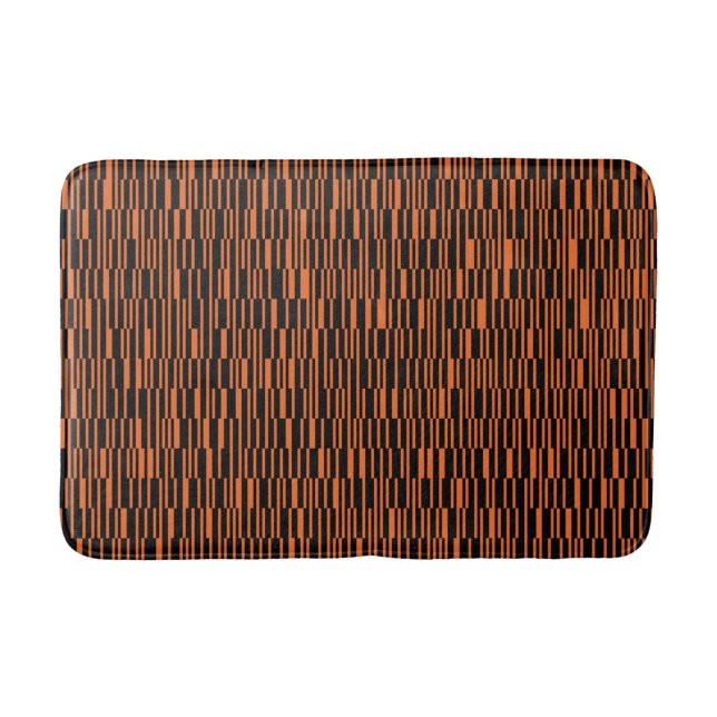 Orange, cool, trendy, modern geometric graphic art bath mat (Front)