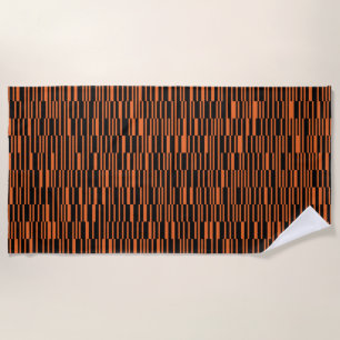 Orange, cool, trendy, modern geometric graphic art beach towel