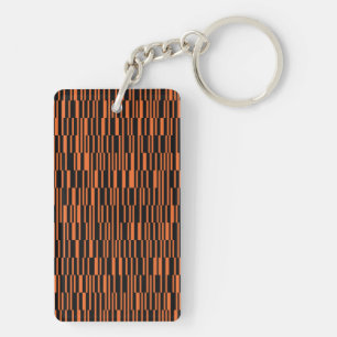 Orange, cool, trendy, modern geometric graphic art key ring