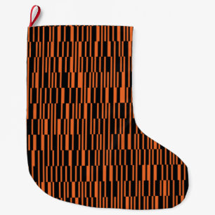 Orange, cool, trendy, modern geometric graphic art large christmas stocking