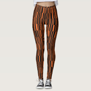 Orange, cool, trendy, modern geometric graphic art leggings
