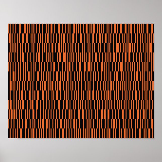 Orange, cool, trendy, modern geometric graphic art poster (Front)