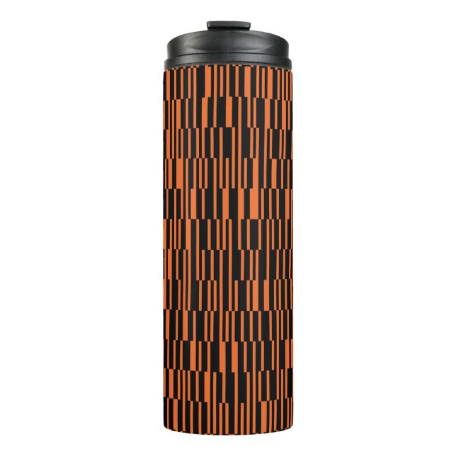 Orange, cool, trendy, modern geometric graphic art thermal tumbler (Front)