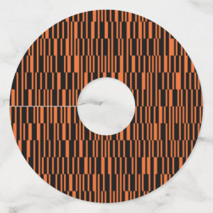 Orange, cool, trendy, modern geometric graphic art wine glass tag