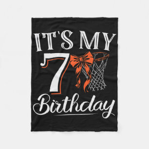 Orange Coquette Basketball It's My 7 Years Girl Bd Fleece Blanket