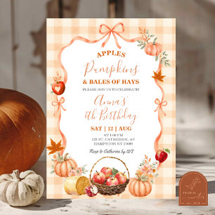 Orange Coquette Bow Cottage Birthday Invitation
