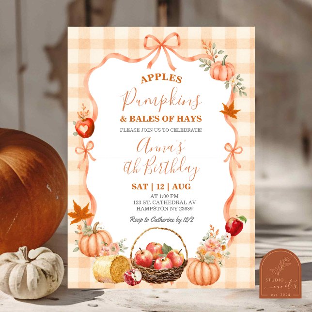 Orange Coquette Bow Cottage Birthday  Invitation (Creator Uploaded)