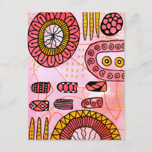 Orange Coral Organic Art Postcard No.1