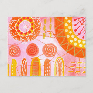 Orange Coral Organic Art Postcard No.4