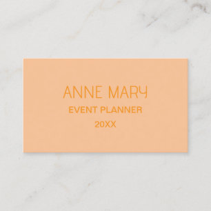 Orange Coral Peach Custom Colour Wedding Trendy Business Card