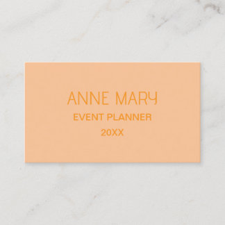 Orange Coral Peach Custom Colour Wedding Trendy Business Card