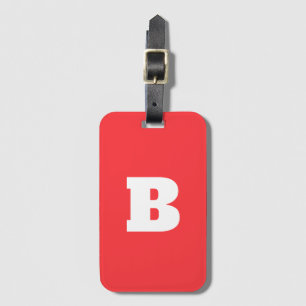 Orange Coral Pink Monogram Name Gift Favor 2025 Luggage Tag