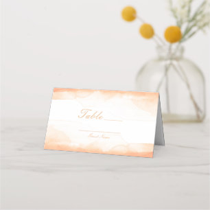 Orange Coral Watercolor Table Number Seating Place Card