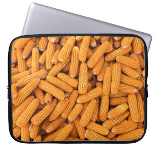 Orange Corn Cob: Harvest Agriculture Background Laptop Sleeve