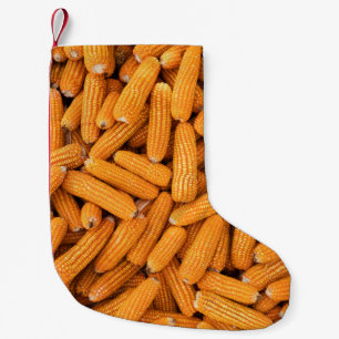 Orange Corn Cob: Harvest Agriculture Background Small Christmas Stocking