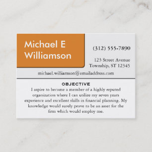 Orange Corner RESUME Business Cards