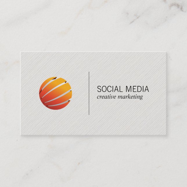 Orange Corporate Stylised Globe Logo Business Card (Front)