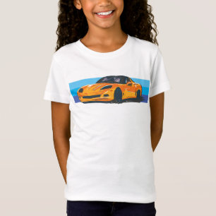 Orange Corvette C6 with Blue Stripes T-Shirt