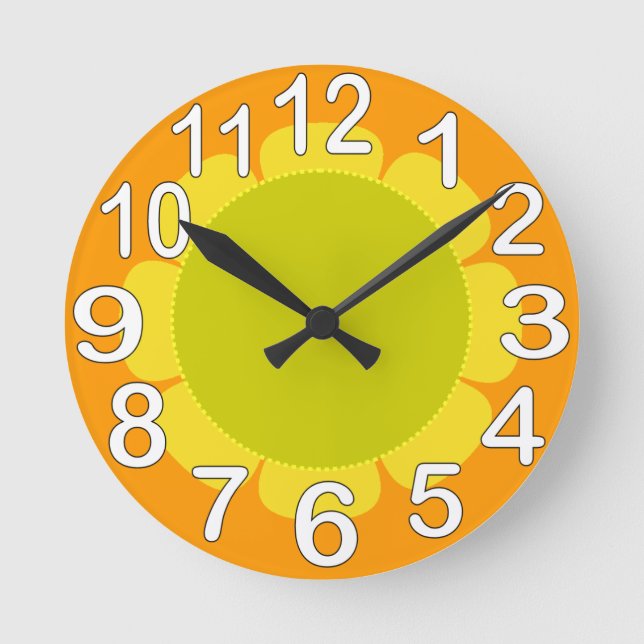 Orange country kitchen round clock (Front)