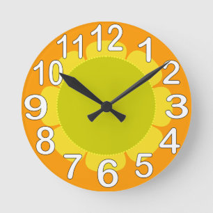 Orange country kitchen round clock
