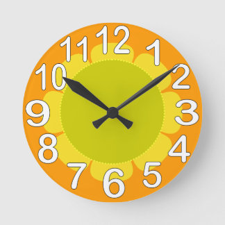 Orange country kitchen round clock