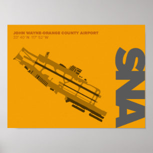 Orange County Airport (SNA) Diagram Poster
