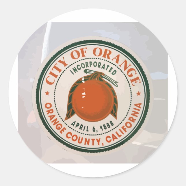 orange county, ca, USA Classic Round Sticker (Front)