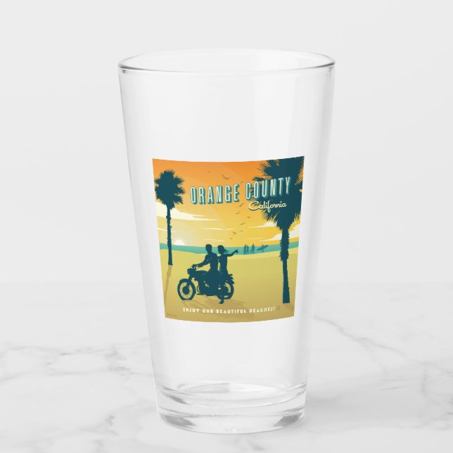 Orange County, California Beaches Glass (Front)