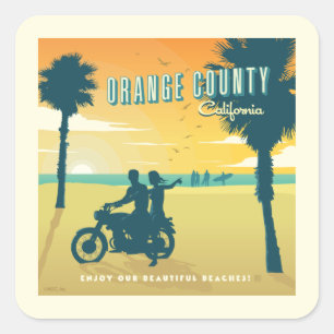 Orange County, California Beaches Square Sticker