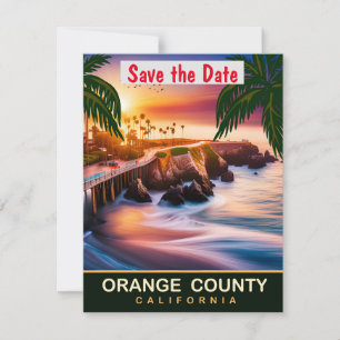 Orange County California Cliff Wedding Invitation