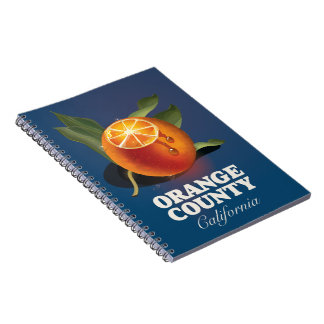 Orange County California travel poster. Notebook