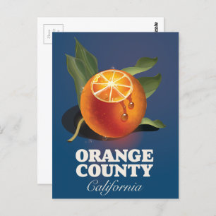 Orange County California travel poster. Postcard