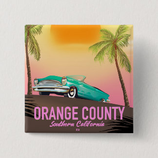 orange county California USA 15 Cm Square Badge