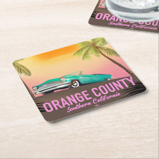 orange county California USA Square Paper Coaster