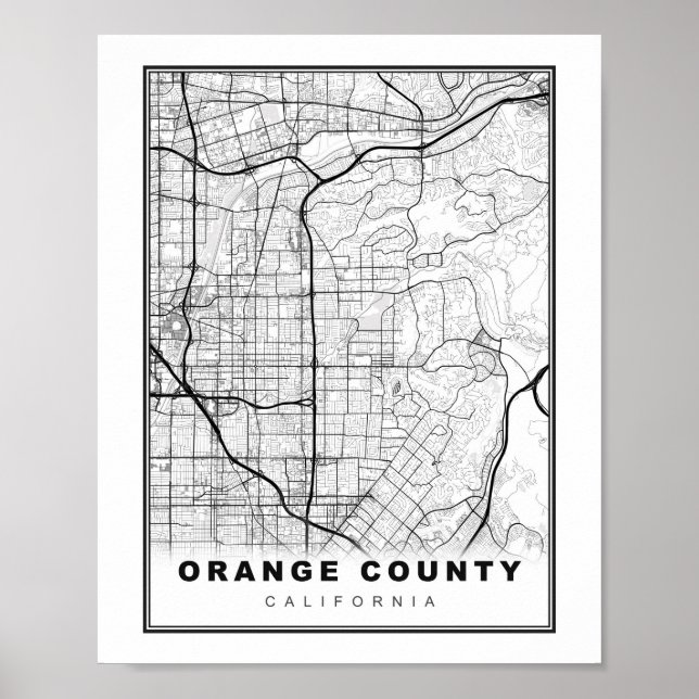 Orange County Map Poster (Front)