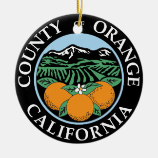 Orange county seal ceramic tree decoration