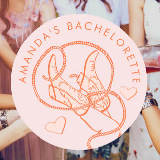 Orange Cowgirl Disco Bachelorette Sticker