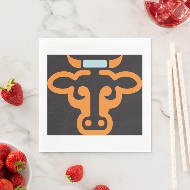 Orange Cows Head Paper Napkins (Creator Uploaded)