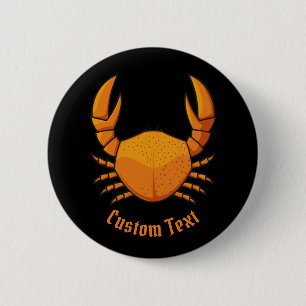 Orange Crab 6 Cm Round Badge