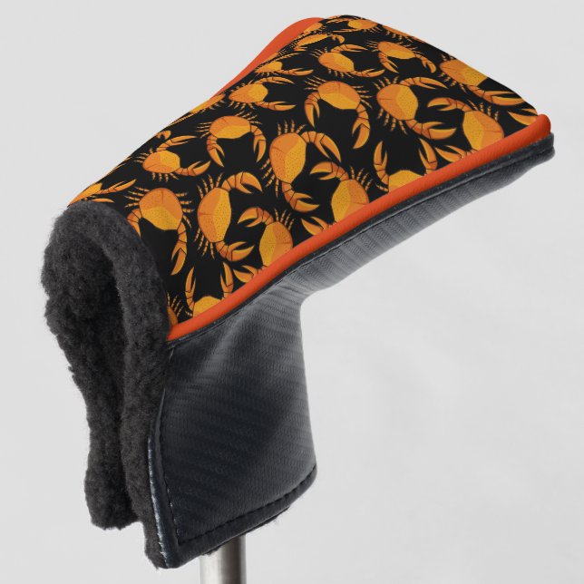 Orange Crab Background Golf Head Cover (3/4 Front)