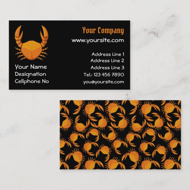 Orange Crab Business Card (Front/Back)