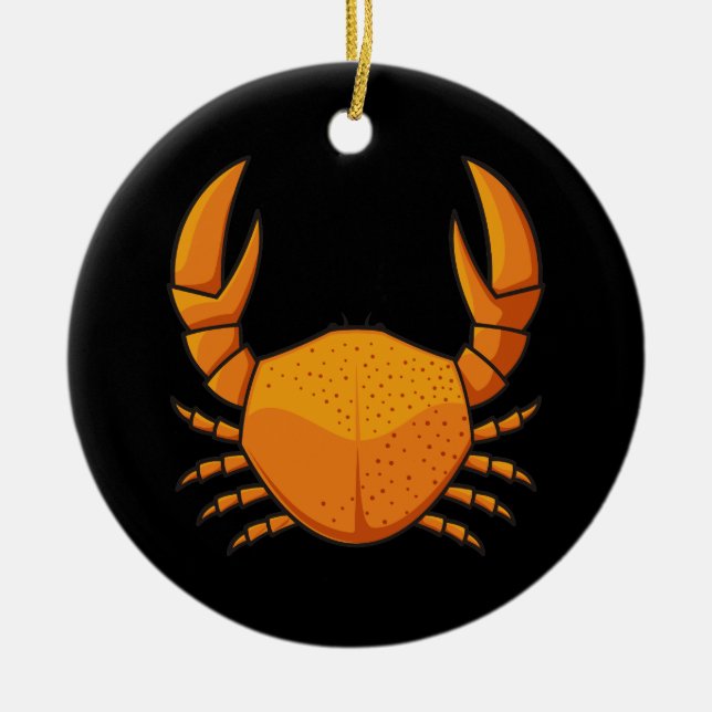 Orange Crab Ceramic Tree Decoration (Front)