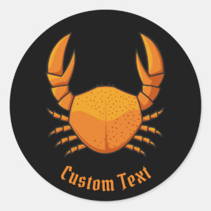 Orange Crab Classic Round Sticker