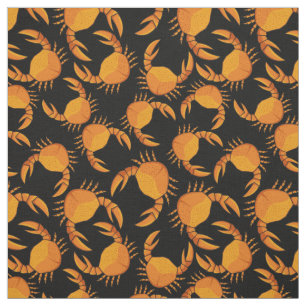 Orange Crab Pattern Fabric