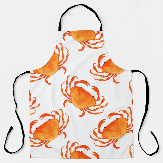 Orange crabs seamless pattern apron (Front)