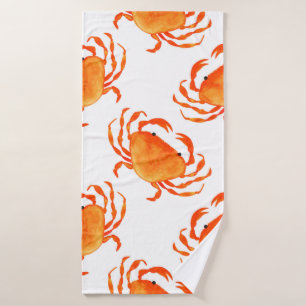 Orange crabs seamless pattern bath towel